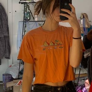 orange crop top
